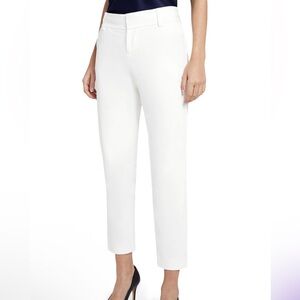Alice + Olivia Stacey White Straight-Leg Ankle Trousers | Size 8